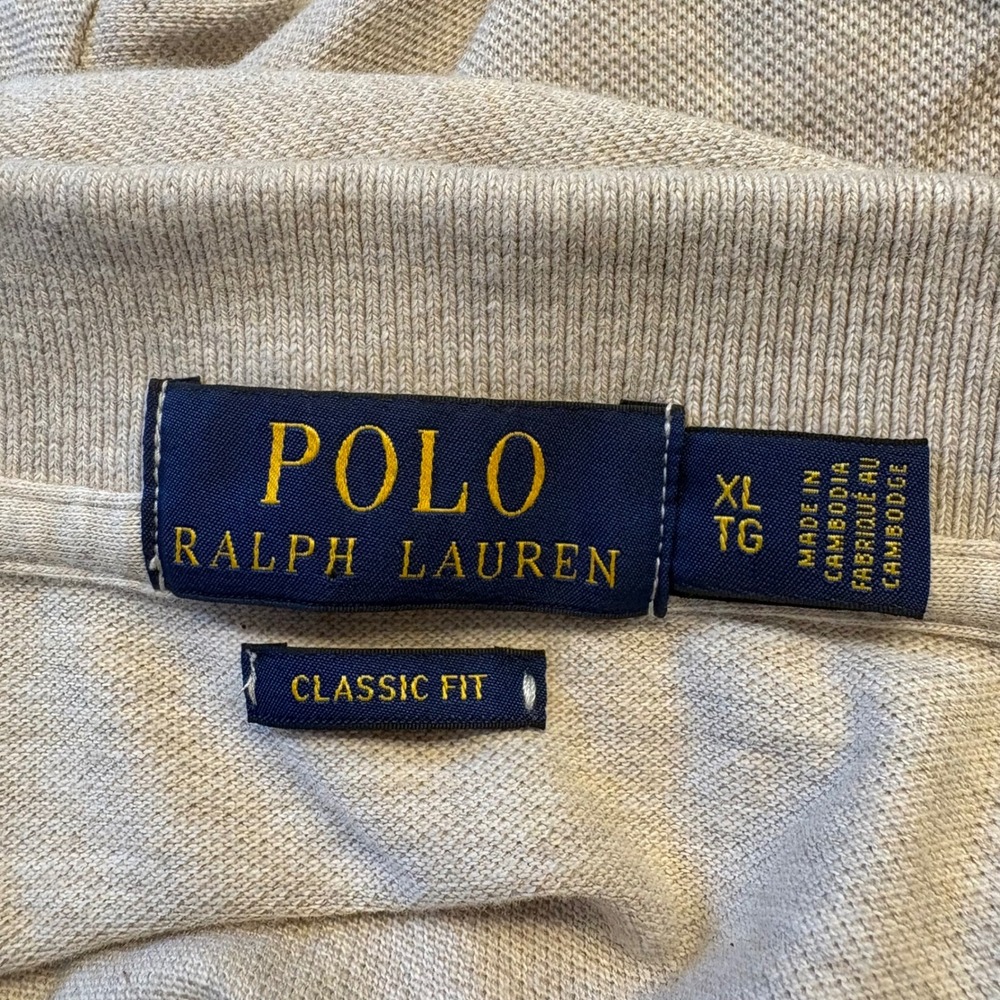 Polo Ralph Lauren‎ Polo Shirt Mens XL Tan Classic Fit Short Sleeve Pony Logo - Picture 3 of 8